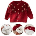 thumbnail image 3 of Winter girl sweater new baby knitted embroidered cardigan coat baby wool clothes, 3 of 5