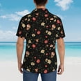 thumbnail image 4 of Susaid Red White Flowers Print Short Sleeve Shirts Button Down Casual Shirts Summer Beach Aloha Button Down Short Sleeve for Men ,Large, 4 of 7