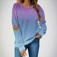 thumbnail image 2 of aohooy Halloween Shirt Women Cute Funny Ghost Graphic Crewneck Long Sleeve Shirt Fall Spooky Pullover Sweatshirts Tops Purple,L, 2 of 4