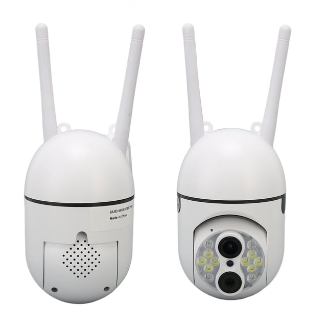 Cámara De Seguridad Para Exteriores, Rotación PTZ Alertas En Tiempo Real 2 Métodos De Almacenamiento Cámara De Lente Dual 1080P HD Para El Hogar Al Aire Libre