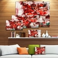 thumbnail image 3 of Aquarelle Texture Fleurs Rouges - Grande Œuvre d'Art sur Toile Abstraite, 3 of 4
