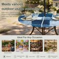 thumbnail image 6 of Round Outdoor Tablecloth with Umbrella Hole and Zipper, Navy Blue Tablecloth with Elastic Waterproof, Modern Abstract Minimalist Blocks Texture Patio Table Covers for 45" - 54" Picnic Pool Tables, 6 of 9