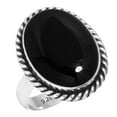 thumbnail image 1 of 925 Sterling Silver Ring Natural Black Onyx Handmade Jewelry, 1 of 5