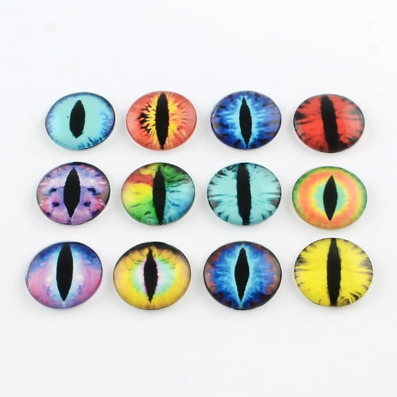 1000 pc Half Round/Dome Dragon Eye Pattern Glass Flatback Cabochons for DIY Projects Mixed color 8x3mm
