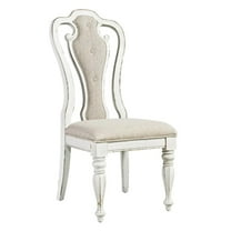 Magnolia Manor Splat Back Uph Side Chair (RTA) in Antique White/Weathered Bark
