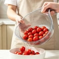 thumbnail image 4 of Multifunctional Rice Strainer with Handle, Fine Mesh Plastic Colander for Washing Fruits Vegetables Draining Pasta, Space-Saving Kitchen Basket, 4 of 6