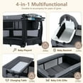 thumbnail image 3 of LINLUX Pack and Play w/ Bassinet & Changing Table, Baby Playard for Toddler, Newborn Crib Baby Bed,Black, 3 of 7