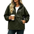 thumbnail image 2 of Trikvn Anorak Jacket Women Hooded Removable Half Zip Lightweight Pullover Windbreaker with Pockets Long Sleeve Loose Outdoor Rain Coat for Hiking, 2 of 9