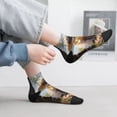 thumbnail image 2 of Fuzoiu Cat In Sun Hat Print Adult Socks, Crew Moisture-wicking Socks, Unisex Cushion Crew Socks,Casual Sports Ankle Socks, 2 of 7