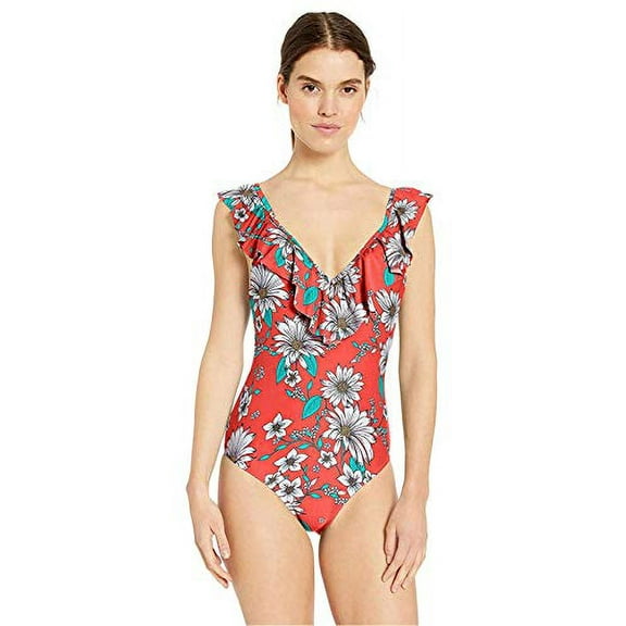 Jessica Simpson Womens Oopsy Daisy One Piece Swimsuit