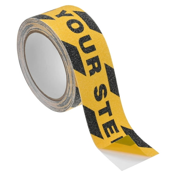 Uxcell 1-Pack WATCH YOUR STEP Floor Decals Stickers 2 x 197 Inch Watch Your Step Sign Warning Sticker Self-Adhesive