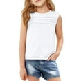 thumbnail image 5 of WERYOUNG Girls Solid Color Sleeveless Crewneck Vest T-Shirts Tops Tee Clothes Children Stylish, 5 of 5