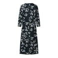 thumbnail image 5 of Njoeus Women's Long Sleeve Loose Plain Maxi Dresses Casual Elegant Floral Print Long Dress, 5 of 8