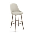 thumbnail image 1 of Amisco Harper 30 in. Swivel Bar Stool - Cream Bouclé Polyester / Bronze Metal, 1 of 9