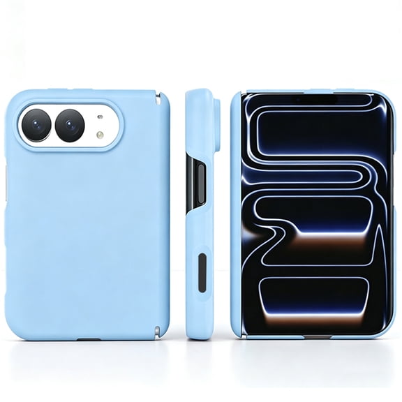 For Apple iPhone Duo Slim Protective Case with Raised Edges, Impact Resistant Shell Matte Soft Microfiber Lining Interior Shockproof Anti-Sratch Protective Cover, Light Blue
