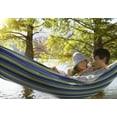 thumbnail image 5 of Sorbus Brazilian Double Hammock, Extra-Long Two Person Portable Hammock Bed for Any Indoor or Outdoor Spaces, (Green/Blue Stripes), 5 of 6