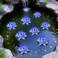 thumbnail image 6 of Floating Foam Lotus Flowers with Leaves, Artificial Water Lilies for Pond Pool Fountain Decor, Realistic EVA Fake Lotus for Spring Garden Patio Aquarium Ornament Props, 7.09in/18cm, Blue, 6 of 6