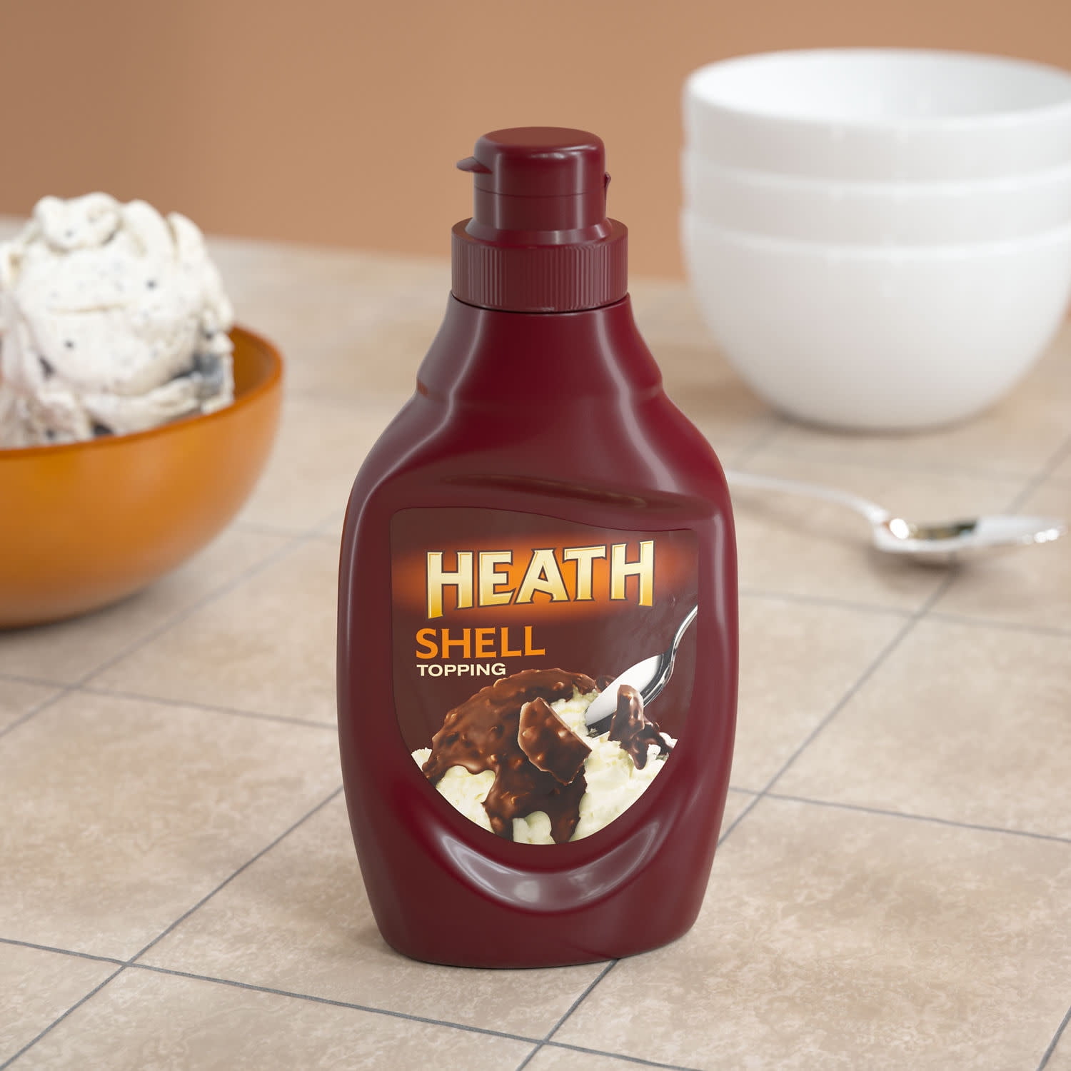 Heath Chocolatey English Toffee Shell Topping, Bottle 7 oz