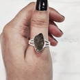 thumbnail image 5 of Natural Smoky Quartz Ring, Rough Quartz Gemstone Ring, Birthstone, 3 Doted Band, 925 Sterling Silver, Womens Ring, Christmas, Thanksgiving, Handmade, Statement Jewelry, Rough Gemstone Jewelry, 5 of 6