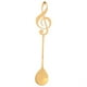 thumbnail image 1 of Cuchara de postre de acero inoxidable, cucharas para agitar para beber café con notas musicales (doradas), 1 of 12