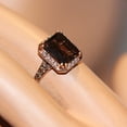 thumbnail image 3 of Dreamofdazzles Jewels 2.00 Ctw Emerald Cut Brown And White Diamond Wedding Anniversary Band Ring 14K Rose Gold Plated 925 Sterling Silver 925 Sterling Silver -8.5, 3 of 4
