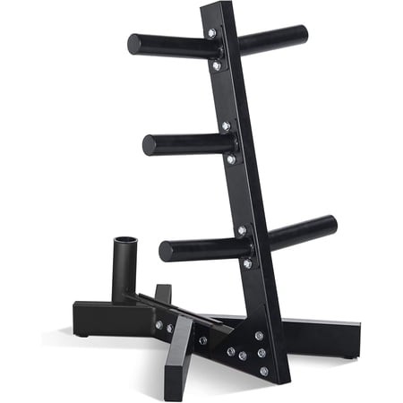 Barbell Olympic Plate Tree Storage Rack, Multiple Colors
