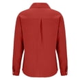 thumbnail image 5 of Shirts For Women Womens Cotton Linen Down Shirt Spring Casual Long Sleeve Solid Color Shirts Loose Work Tops With Pockets Womens Tops, 5 of 5