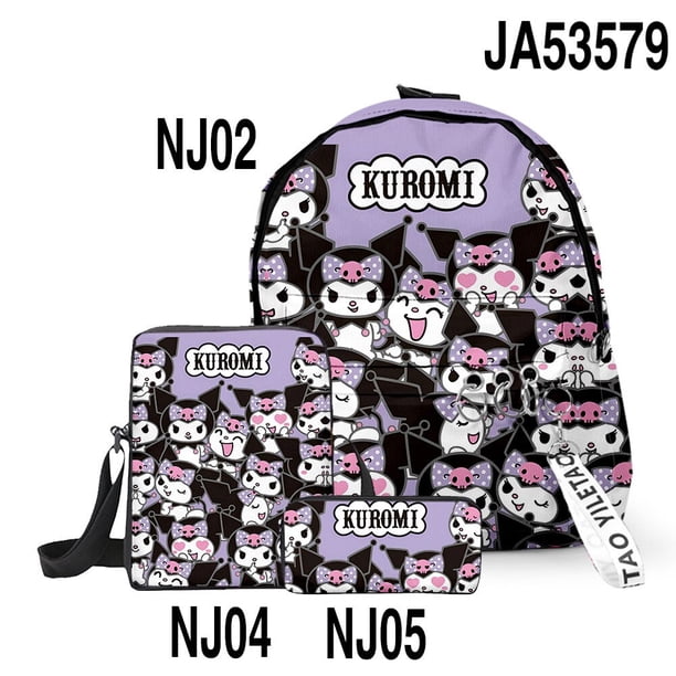 Mochila 3 en 1 Sanrio con dibujos animados, fiambrera, Hello Kitty, Cinnamoroll, My Melody, Kuromi, Anime, portátil, bolsas de aislamiento de tienda