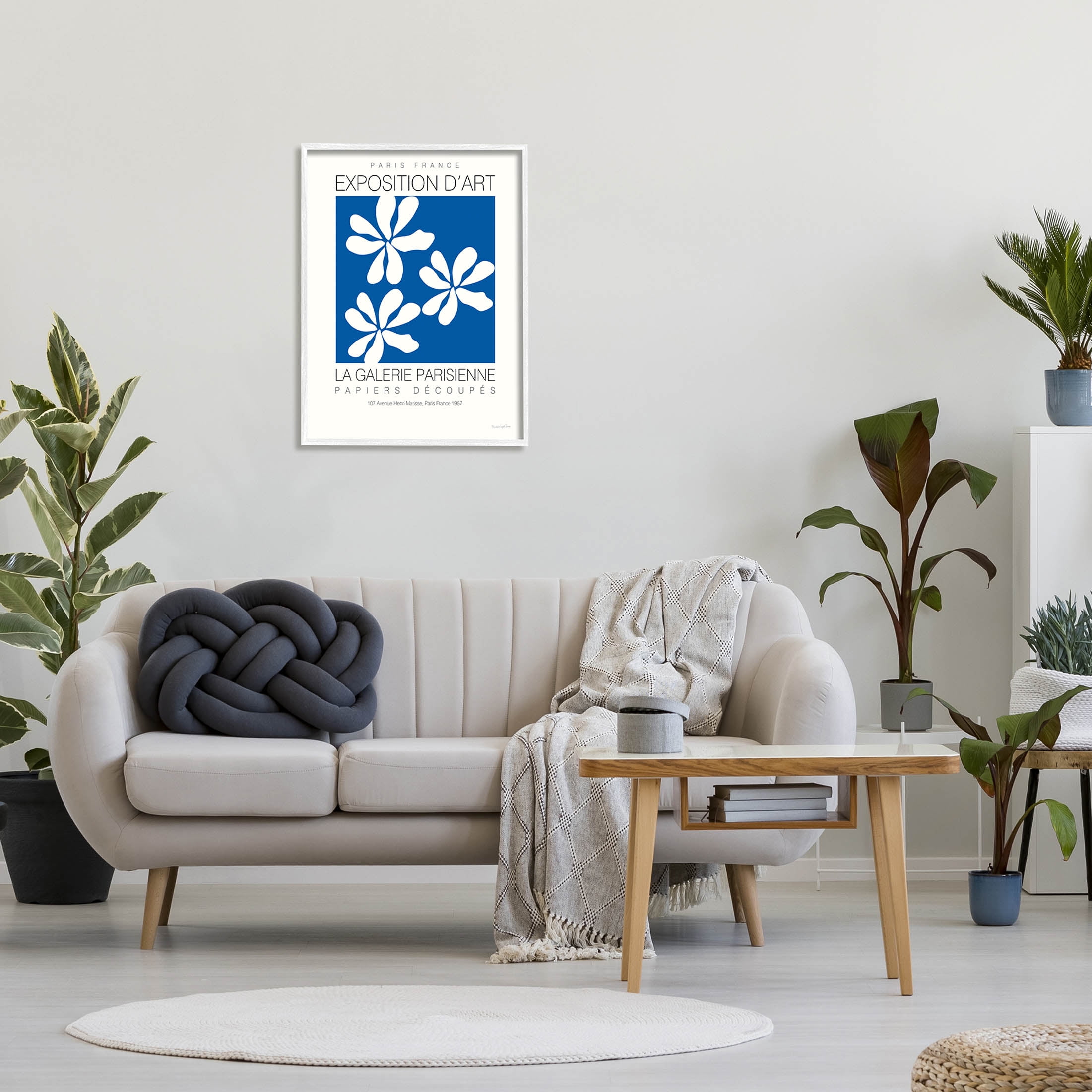 Stupell Industries Modern Blossoms French Exhibition Graphic Art White Framed Art Print Wall Art, Design by Mercedes Lopez Charro