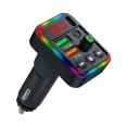 thumbnail image 2 of Binmer Colorful Ambiance Lights 5.3 Car Bluetooth Receiver Charger, Lossless Sound Quality FM Transmitter Card, Car MP3 Bluetooth Player, 2 of 9