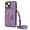 Purple, variant on ELEHOLD Crossbody Leather Wallet Case for iPhone 15 6.1" Credit Card Slots Zipper Pocket Kickstand Function Shockproof Purse Case with Adjustable Shoulder Strap for iPhone 15,Pink