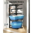 thumbnail image 5 of Pots and Pans Organizer: under Cabinet, 20.8" Height Heavy Duty 120LBS Pots Pans Organizer Rack for under Cabinet 8-Tier Adjustable for Big Stockpots, Dutch Oven, Cast-iron Pans, Heavy Cookware, 5 of 8