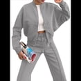 thumbnail image 3 of Conjuntos de Salón para Mujer, Conjunto Deportivo de 2 Piezas, Sudadera, Pantalón Deportivo de Pierna , Conjunto Deportivo A Juego Gris XXL, 3 of 8