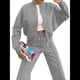 thumbnail image 3 of Conjuntos de Salón para Mujer, Conjunto Deportivo de 2 Piezas, Sudadera, Pantalón Deportivo de Pierna , Conjunto Deportivo A Juego Gris L, 3 of 8