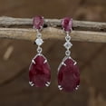 thumbnail image 6 of Dangling 13.23 Ctw Dyed Ruby, White Topaz 925 Sterling Silver Pear, Round Dangle Earrings For Women By Orchid Jewelry, 6 of 7