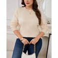thumbnail image 3 of Drvitor Plus Size Sweaters for Women Crew Neck Basic Solid Color Lightweight Fall Sweater Pullover Tops, Sizes XL-5XL, 3 of 7