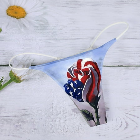 

nsendm Womens Underwear Packs Bikini Seamless Womens Daily Vacation Casual Rose Printed No Show Underwear for Leggings Underpants Red Medium