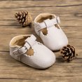 thumbnail image 3 of Bonario Baby Girls Dress Shoes Infant Mary Jane Bowknot Flats None-Slip Sole Princess Shoes for Newborn 3-18 Months, 3 of 8