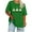 #324-Green, variant on Craaazy Women's Plus Size St Patricks Day Short Sleeve Tops Round Neck Green Prints T-Shirts Gifts