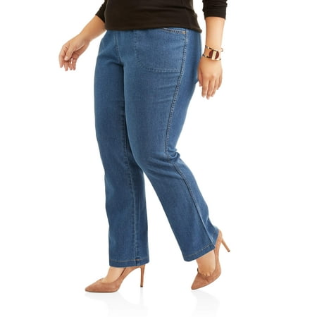 Just My Size Women's Plus-Size 4 Pocket Pull On Boot cut Stretch Jeans ...