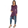 thumbnail image 2 of 24seven Comfort Apparel Long Sleeve Knee Length Asymmetrical Maternity Tunic Top, 2 of 4
