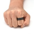 thumbnail image 5 of Tioneer Tungsten Wedding Band w/ 15 Cubic Zirconia in Silver Black Gold 8mm Ring, 5 of 5