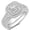 B-Silver, variant on Engagement Rings for Women Princess Cut 2CT Halo Wedding Promise Ring Silver Plated Anniversary Gift for Her Size 7