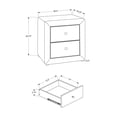 thumbnail image 3 of Newboti Furniture Nightstand, Nightstand, End, Side, Lamp, Storage Drawer, Bedroom, Upholstered, Beige Linen Look, Transitional BN.8716, 3 of 14