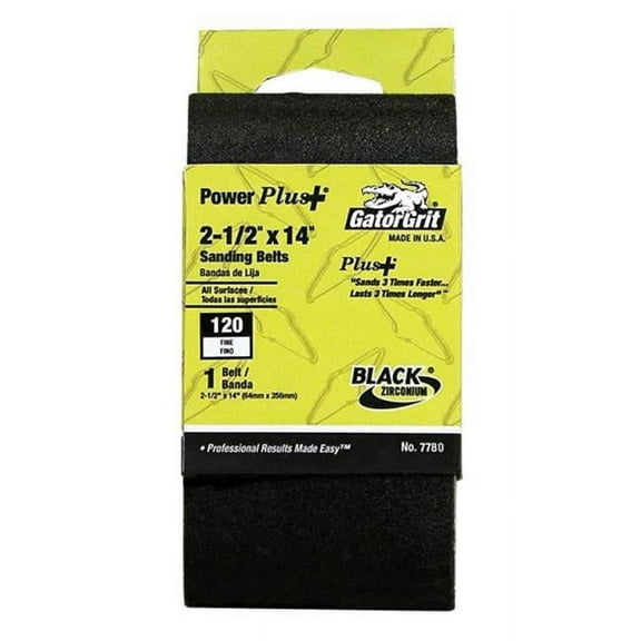 Gator 14 in. L x 2-1/2 in. W Zirconia Aluminum Oxide Sanding Belt 120 Grit Fine 1 pc. - Case Of: 1; Each Pack Qty: 1