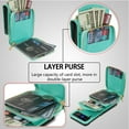 thumbnail image 2 of Allytech Case for Samsung Galaxy Z Flip3 5G, [Large Capacity] Wallet Case with Card Slots & Zipper Pocket, Premium PU Leather Metal Snap Kickstand Shockproof Case with Shoulder Strap, Mint, 2 of 7