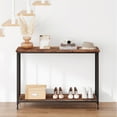 thumbnail image 1 of BeesClover 42'' Narrow Console Table, 2-Tier Entryway Console Sofa Table Behind The Couch, Narrow Entryway Table with Glass Shelf and Metal Frame, 1 of 8