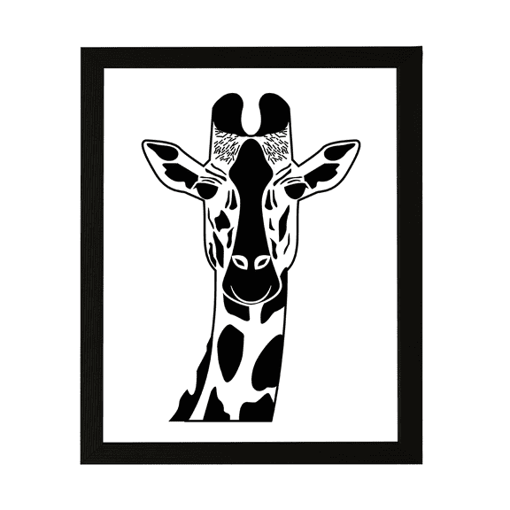 Designs ByLITA Giraffe Outlined version, 5 x 7 Wall Print Animals (Unframed) | Family Presents | Bedroom | Stylish Kindergarten Decor