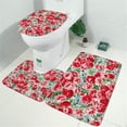 thumbnail image 2 of Pioneer Flower Floral Print Pattern Bathroom Rugs Sets 3 Piece,Toilet Cover Set,Absorbent Non Slip Bathroom Mats Sets with U-Shaped Contour Rug Toilet Rug Set, 2 of 5