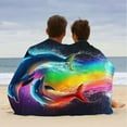 thumbnail image 5 of Jjayotai Dolphin Blanket, 29x59 inches, Bright Underwater World Design, Soft Cozy Quick Dry Ultra Absorbent Suit for Bathroom Spa Gym Yoga Swim Travel Home Decor, 5 of 9